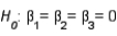 A chemist was interested in examining the effects of three chemicals on a chemical process yield. Let   , i = 1, 2, 3, represent the effects of the three chemicals, respectively and y be the process yield. The following output was generated using statistical software.   Find the least squares regression equation.   = _______ + _______   + _______   + _______   . Test the usefulness of the model at the 0.05 level of significance. The null and alternative hypotheses of interest are:   vs.   Test statistic: F = ______________ Rejection region: Reject H<sub>0</sub> if F > ______________ Conclude: ______________ ______________ of the predictor variables (one of the three chemicals) is contributing significant information for the prediction of the chemical process yield. Which variable, if any, should be removed from the model if a 0.05 level of significance is desired? ______________