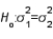 In testing   vs.   the F-test statistic is calculated as F =   .