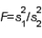 The test statistic employed to test   is   , which is F distributed with   degrees of freedom, provided that the two populations are F distributed.