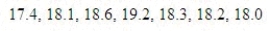 The average gas mileage of a 4-wheel drive truck is 18.2 miles per gallon. The average gas mileage for 7 randomly selected trucks are listed below.    a. Assume the gas mileage distribution is normal. It is of interest to know if the sample data suggest the average gas mileage is different from 18.2 miles per gallon. b. Compute the test statistic for the hypotheses in (a). Test Statistic = ______________ c. Compute the approximate p-value associated with the test statistic in (b). P-Value = ______________ d. Does the sample data support the null hypothesis at the    = 0.05 level? ______________