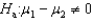 If you wish to test whether two populations means are the same, the appropriate null and alternative hypotheses would be:   vs.   .