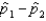 The mean of the sampling distribution of   , the difference between sample proportions, is   the difference between population proportions.