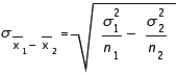 The standard error of the sampling distribution of   is given by the formula: SE =   .