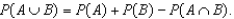 The addition law of probability theory is used to compute the probability for the occurrence of a union of two or more events; namely, given two events A and B,  