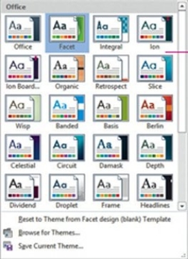 <strong> The figure shown above shows the ________ gallery.</strong> A) Themes B) Templates C) Styles D) Views