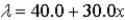 The linear density of a rod, in g/m, is given by   . The rod extends from the origin to x = 0.400 m. What is the location of the center of mass of the rod? A)  x = 0.213 m B)  x = 0.315 m C)  x = 0.384 m D)  x = 0.184 m E)  x = 0.208 m