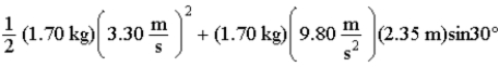The equation below describes a physical situation:     Which description best fits the equation? A)  A 1.70 kg block slows down while sliding down a frictionless plane inclined at a 30° angle. B)  A 1.70 kg block slows down while sliding down a plane with μ<sub>k</sub> = 0.320, with the plane inclined at a 30° angle. C)  A 1.70 kg block speeds up while sliding up a frictionless plane inclined at a 30° angle. D)  A 1.70 kg block speeds up while sliding down a plane with μ<sub>k</sub> = 0.320, with the plane inclined at a 30° angle. E)  A 1.70 kg block slides over the top of an inclined plane and then descends on the other side. Both planes, inclined at a 30° angle, have μ<sub>k</sub> = 0.320.