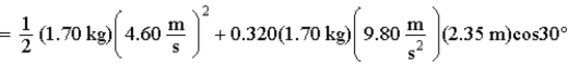 The equation below describes a physical situation:     Which description best fits the equation? A)  A 1.70 kg block slows down while sliding down a frictionless plane inclined at a 30° angle. B)  A 1.70 kg block slows down while sliding down a plane with μ<sub>k</sub> = 0.320, with the plane inclined at a 30° angle. C)  A 1.70 kg block speeds up while sliding up a frictionless plane inclined at a 30° angle. D)  A 1.70 kg block speeds up while sliding down a plane with μ<sub>k</sub> = 0.320, with the plane inclined at a 30° angle. E)  A 1.70 kg block slides over the top of an inclined plane and then descends on the other side. Both planes, inclined at a 30° angle, have μ<sub>k</sub> = 0.320.
