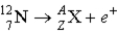 What value of Z (atomic number)  and A (mass number)  result in the following β-decay?   A)  Z = 6; A = 12 B)  Z = 5; A = 8 C)  Z = 6; A = 11 D)  Z = 8; A = 12 E)  Z = 8; A = 11