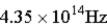 The energy gap for a semiconductor is 1.25 eV. Of the frequencies given below, what is the minimum frequency photon than can move an electron from the valence band to the conduction band? A)    B)    C)    D)    E)   