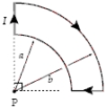 What is the magnitude of the magnetic field at point P if a = R and b = 2R?   A)    B)    C)    D)    E)   