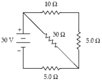 At what rate is thermal energy generated in the 30-Ω resistor?   A)  20 W B)  27 W C)  60 W D)  13 W E)  30 W