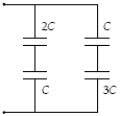Determine the equivalent capacitance of the combination shown when C = 12 nF.   A)  34 nF B)  17 nF C)  51 nF D)  68 nF E)  21 nF