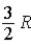 The molar specific heat at constant volume at 0°C of an ideal monatomic gas is A)    . B)  R. C)    . D)  2R. E)    .