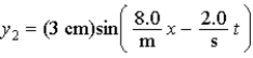 Two harmonic waves are described by     What is the magnitude of the speed (in m/s)  of the two traveling waves? A)  16 B)  4.0 C)  8.0 D)  0.25 E)  2.0