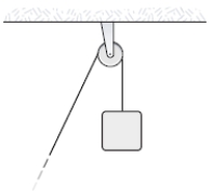 A wheel (radius = 0.25 m)  is mounted on a frictionless, horizontal axis. The moment of inertia of the wheel about the axis is 0.040 kg⋅m<sup>2</sup>. A light cord wrapped around the wheel supports a 0.50-kg object as shown in the figure. The object is released from rest. What is the magnitude of the acceleration of the 0.50-kg object?   A)  3.0 m/s<sup>2</sup> B)  3.4 m/s<sup>2</sup> C)  4.3 m/s<sup>2</sup> D)  3.8 m/s<sup>2</sup> E)  2.7 m/s<sup>2</sup>