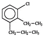 Select the correct name for the following compound.   A) 1-chloro-2-ethyl-3-propylcyclohexane B) 1-chloro-2-ethyl-3-propylcyclohexene C) 1-chloro- ortho-ethylpropylbenzene D) 1-chloro- meta-ethylpropylbenzene E) 1-chloro-2-ethyl-3-propylbenzene
