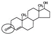 Testosterone is a male hormone. Identify the functional group circled.   A) Aldehyde B) Ketone C) Alcohol D) Ester E) Carboxyl
