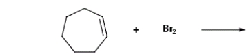 Identify the products for the reaction between cycloheptene and bromine.           A) A B) B C) C D) D E) None of these choices are correct.