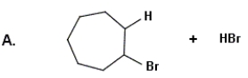 Identify the products for the reaction between cycloheptene and bromine.           A) A B) B C) C D) D E) None of these choices are correct.