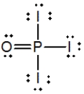 Phosphoryl iodide is used in the preparation of organophosphorus derivatives and phosphate esters. Select the Lewis structure for POI<sub>3</sub> that minimizes formal charges. A)    B)    C)    D)    E)   