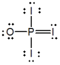 Phosphoryl iodide is used in the preparation of organophosphorus derivatives and phosphate esters. Select the Lewis structure for POI<sub>3</sub> that minimizes formal charges. A)    B)    C)    D)    E)   
