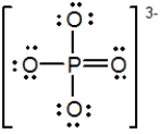 In the following Lewis structure for phosphate, phosphorus has a formal charge of __________ and an oxidation number of __________.   A) 0; −3 B) 0; 5 C) 5; −3 D) 5; 5 E) 3; 5