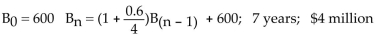 Solve. -Jack decided to put $600 into an IRA account every 3 months at a rate of 6% compounded quarterly. Find arecursive formula that represents his balance at the end of each quarter. How long will it be before thevalue of the account is $100,000? What will be the balance in 30 years when Jack retires? A)    B)    C)    D)   