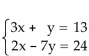 Solve the system of equations by substitution. -  A) x = 5, y = -2; (5, -2)  B) x = -5, y = 2; (-5, 2)  C) x = 5, y = 2; (5, 2)  D) x = -5, y = -2; (-5, -2) 