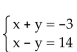 Solve the system of equations by elimination. -  A) x = 5.5, y = -8.5; (5.5, -8.5)  B) x = 5.5, y = 8.5; (5.5, 8.5)  C) x = 3, y = -8.5; (3, -8.5)  D) x = 3, y = 5.5; (3, 5.5) 