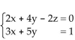 Solve the system of equations. -  A) x = 2 - 5z, and y = 3z - 1, where z is any real number or {   , and y = 3z - 1, where z is any real number} B) x = 2 + 7z, and y = -3z - 1, where z is any real number or   , and y = -3z - 1, where z is any real number} C) x = -2 - 7z, and y = -3z -1, where z is any real number or   and y = -3z -1, where z is any real number} D) x = 1 - 5z, and   where z is any real number or   and   , where z is any real number