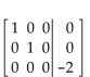 Determine whether the system corresponding to the given augmented matrix is consistent or inconsistent. If it is consistent, give the solution. -  A) consistent; x = 0, y = 0; (0, 0)  B) consistent; x = 0, y = -2; (0, -2)  C) consistent; z = -2; (-9)  D) inconsistent