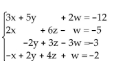 Write the word or phrase that best completes each statement or answers the question. -  A) x = -1, y = -3, z = 0, w = 3; (-1, -3, 0, 3)  B) x = 1, y = -3, z = 0, w = 3; (1, -3, 0, 3)  C) x = -1, y = 3, z = 0, w = -3; (-1, 3, 0, -3)  D) x = 1, y = 3, z = 0, w = -3; (1, 3, 0, -3) 