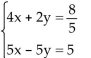 Solve the system of equations using Cramerʹs Rule if it is applicable. If Cramerʹs Rule is not applicable, say so. -  A)    B) x   C)    D) not applicable