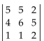 Find the value of the determinant. -  A) 16 B) 170 C) -16 D) -34