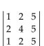 Find the value of the determinant. -  A) 0 B) 100 C) 1 D) -20