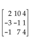 Write the word or phrase that best completes each statement or answers the question. Show that the matrix has no inverse. - 