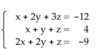 Solve the system using the inverse matrix method. -  The inverse of   A) x = 37, y = -50, z = 17; (37, -50, 17)  B) x = 16, y = -86, z = 5; (16, -86, 5)  C) x = -48, y = -8, z = -9; (-48, -8, -9)  D) x = -5, y = -10, z = -1; (-5, -10, -1) 