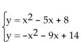 Solve the system of equations using substitution. -  A) x = 1, y = 4; x = -3, y = 32 or (1, 4) , (-3, 32)  B) x = -1, y = 14; x = 3, y = 2 or (-1, 14) , (3, 2)  C) x = 1, y = 4; x = 0, y = 8 or (1, 4) , (0, 8)  D) x = -1, y = 14; x = 0, y = 8 or (-1, 14) , (0, 8) 