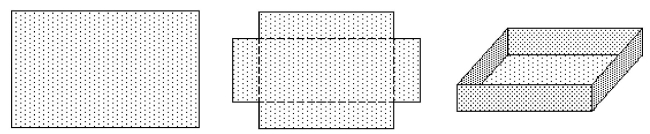 Write the word or phrase that best completes each statement or answers the question. -The area of a rectangular piece of cardboard shown is 714 square inches. The cardboard is used to make anopen box by cutting a 5-inch square from each corner and turning up the sides. If the box is to have avolume of 1,320 cubic inches, find the dimensions of the cardboard that must be used.   A) 21 in. by 34 in. B) 26 in. by 39 in. C) 16 in. by 29 in. D) 11 in. by 19 in.