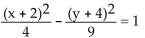 Find the center, transverse axis, vertices, foci, and asymptotes of the hyperbola. -  A) center at (-2, -4) transverse axis is parallel to x-axis vertices at (-4, -4) and (0, -4) foci at   Asymptotes of   B) center at (-4, -2) transverse axis is parallel to x-axis vertices at (-6, -2) and (-2, -2) foci at   Asymptotes of   C) center at (-2, -4) transverse axis is parallel to y-axis vertices at (-2, -6) and (-2, -2) foci at (   Asymptotes of   D) center at (-2, -4) transverse axis is parallel to x-axis vertices at (-5, -4) and (1, -4) foci at   Asymptotes of  