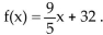 Find a formula for the inverse of the function described below. -  Fahrenheit =   Celsius. A function that converts temperatures in Celsius to those in Fahrenheit is   A)    B)    C)    D)   