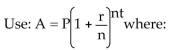 Solve the problem. -Hector borrows $2,500 at a rate of 9% compounded monthly. Find how much Hector owes at the end of 4years.   A = final amountP = $2,500 (the amount borrowed) r = 9% = 0.09 (the annual rate of interest) n = 12 (the number of times interest is compounded each year) t = 4 (the duration of the loan in years)  A) $3,578.51 B) $3,936.36 C) $120,900.00 D) $2,575.85
