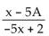 Solve the problem. -If f(x) =   nd f(-5) = -10, what is the value of A? A) A = 53 B) A = -53 C) A = -28 D) A = 28
