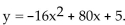 Solve the problem. -The height of a baseball (in feet) at time t (in seconds) is given by   Which one of thefollowing points is not on the graph of the equation? A) (2, 117)  B) (1, 69)  C) (3, 101)  D) (4, 69) 