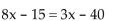 Solve the equation. -  A) {-5} B) {5} C) {-8} D) {8}