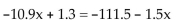 Solve the equation. -  A) {12} B) {-122} C) {10.3} D) {10.5}