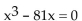 Find the real solutions of the equation by factoring. -  A) {0, 9, -9} B) {0, 9} C) {0, -9} D) {0, 81}