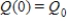Consider the differential equation   ​ with the side condition   . The solution Q(t) describes restricted growth and has a graph known as the Gompertz curve. Using separation of variables, solve this differential equation.