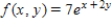 Find the volume of the solid bounded above by the surface ​   ​ And below by the plane region R. ​ ​   ​ R is the triangle with vertices   and   . ​ A)    B)  ​   C)  ​   D)  ​   E)  ​  